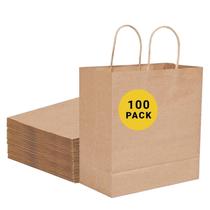 Sacos de presente COGLARING Brown Kraft Paper 13x18x35cm, pacote com 100