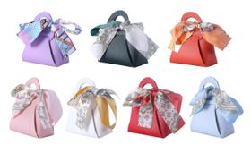 Sacos de presente de couro Sansam, 12 peças para casamento, doces, chá de bebê