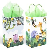 Sacos de presente de festa DjinnGlory Jungle Safari Woodland Animal x36