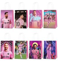 Sacos de presente de festa Mukity Miami Messi 24 unidades para crianças e adultos