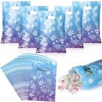 Sacos de presente de festa Snowflake ReliThick, 60 unidades, azul/roxo, 25 x 17 cm