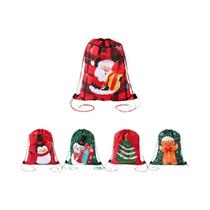 Sacos De Presente De Natal 6pcs Com Cordão Decoração De Festa Papai Noel Fofo Natal Ano Novo 2026