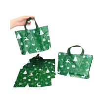 Sacos De Presente De Natal Com Estampa De Floco De Neve E Rena, 15 Peças, Sacolas Reutilizáveis De