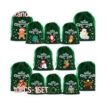 Sacos De Presente De Natal Em Veludo Com Cordão Pequenos Para Embalagem De Doces E Joias Decoração