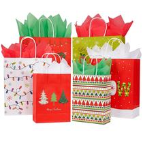 Sacos de presente de Natal, pacote SUNCOLOR de 24 tamanhos variados