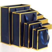 Sacos de presente de Natal PerKoop Kraft Paper, pacote 40, 4 tamanhos, azul