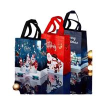 Sacos De Presente De Natal Reutilizáveis Em Tamanhos Variados, 3 Peças Com Alça Para Lembrancinhas