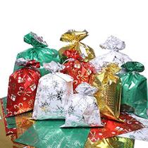 Sacos de presente de Natal WesGen Santa Wrapping 32 unidades com fita Sacos de presente de Natal WesGen Santa Wrapping 32 unidades com fita