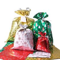 Sacos de presente de Natal WesGen Santa Wrapping 40 unidades com fita Sacos de presente de Natal WesGen Santa Wrapping 40 unidades com fita