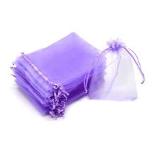 Sacos de presente de organza Bezall 50 unidades roxo claro 20x30cm