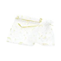 Sacos De Presente De Organza Gold Star Moon Com Cordão Para Joias Para Natal E Casamento