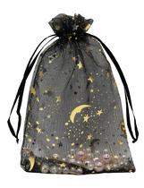 Sacos de presente de organza Jexila Black 13x18cm para festa de aniversário x100