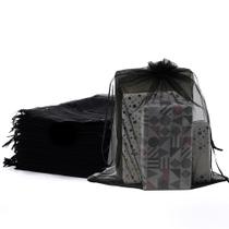 Sacos de presente de organza Meowoo 24 peças, 30 x 41 cm, cordão preto