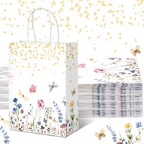 Sacos de presente de papel de flores silvestres Kolldenn, 16 peças, 21x15x8 cm