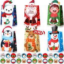 Sacos de presente de papel de Natal TaoBary 24 unidades com adesivos