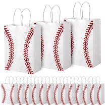 Sacos de presente de papel kraft de beisebol PEUTIER 20x15x8 cm 16 unidades