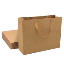 Sacos de presente de papel Kraft QIELSER Extra Large Brown 16x15x30cm Sacos de presente de papel Kraft QIELSER Extra Large Brown 16x15x30cm