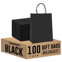 Sacos de presente de papel METRONIC 100 Pack pretos 21x12x27cm