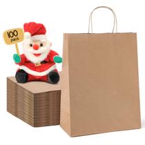 Sacos de presente de papel METRONIC 10x5x13" 100 unidades Brown Kraft