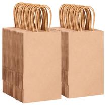 Sacos de presente de papel OUTUXED Brown 150 unidades 13,3 x 8,1 x 20,3 cm com alças Sacos de presente de papel OUTUXED Brown 150 unidades 13,3 x 8,1 x 20,3 cm com alças