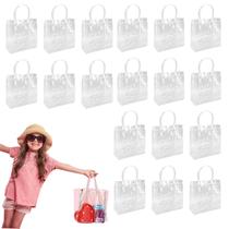 Sacos de presente de plástico de PVC transparente VINGVO 30PCS 20x20x8cm com alças Sacos de presente de plástico de PVC transparente VINGVO 30PCS 20x20x8cm com alças