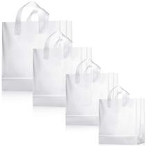 Sacos de presente de plástico fosco Weewooday, 100 unidades com alças transparentes