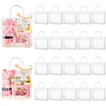 Sacos de presente de plástico Mauproy, pacote com 24 unidades transparentes, com fitas e etiquetas Sacos de presente de plástico Mauproy, pacote com 24 unidades transparentes, com fitas e etiquetas