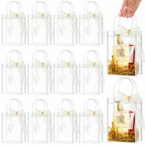 Sacos de presente de plástico transparente Ohuimrt com alças, 30 unidades+fita de 32,8 pés