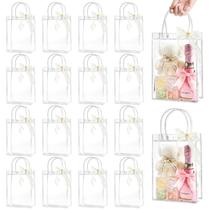 Sacos de presente de plástico transparente Ohuimrt com alças 50 unidades 23x17x7cm Sacos de presente de plástico transparente Ohuimrt com alças 50 unidades 23x17x7cm