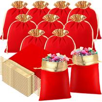 Sacos de presente de veludo Frienda, 30 unidades, 15 x 12 cm, cordão vermelho Sacos de presente de veludo Frienda, 30 unidades, 15 x 12 cm, cordão vermelho