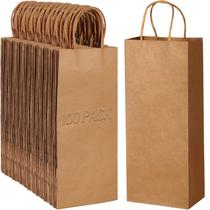 Sacos de presente de vinho Handepo 100 peças de papel com alças 33x13x8,5 cm