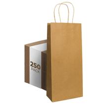 Sacos de presente de vinho PTP BAGS Papel Kraft natural 5,75x3,25x13cm, pacote com 250 Sacos de presente de vinho PTP BAGS Papel Kraft natural 5,75x3,25x13cm, pacote com 250