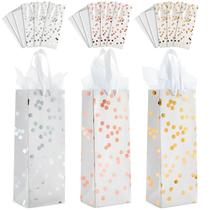 Sacos de presente de vinho Sparkle and Bash Elegant Polka Dot Foil, pacote com 12 Sacos de presente de vinho Sparkle and Bash Elegant Polka Dot Foil, pacote com 12