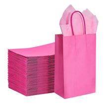 Sacos de presente DjinnGlory Hot Pink Paper 9x14x8cm Pacote com 100 Sacos de presente DjinnGlory Hot Pink Paper 9x14x8cm Pacote com 100