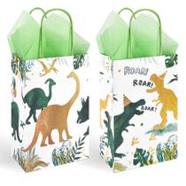 Sacos de presente DjinnGlory T-Rex com tema de dinossauro, pacote com 36 unidades, festa infantil