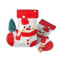 Sacos De Presente Em Forma De Meias De Natal 12 24pcs Reutilizáveis Com Fecho Ziplock Decoração De