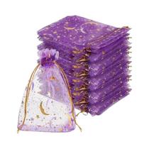 Sacos De Presente Em Organza Gold Star Moon 50PCS Bolsas Para Joias Para Natal Casamento Sacos De Presente Em Organza Gold Star Moon 50PCS Bolsas Para Joias Para Natal Casamento