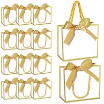 Sacos de presente EQOREIIN pequenos brancos com alças 50 unidades com fita Sacos de presente EQOREIIN pequenos brancos com alças 50 unidades com fita
