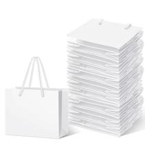 Sacos de presente Fainne White Mini com alça, 24 peças de papel de 10x12x6cm Sacos de presente Fainne White Mini com alça, 24 peças de papel de 10x12x6cm