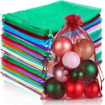 Sacos de presente Funtery 200 peças de malha de organza 20x30 cm multicoloridas
