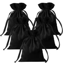 Sacos de presente Gbateri 35 peças de cetim preto com cordão 13x18 cm