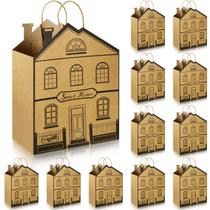 Sacos de presente Geosar House Shaped 12 peças de papel kraft 21x11x28,5 cm Sacos de presente Geosar House Shaped 12 peças de papel kraft 21x11x28,5 cm