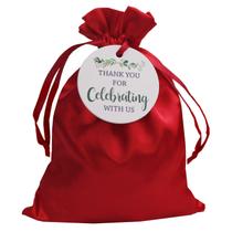 Sacos de presente GUIFIER Satin 13x18cm com cordão 30 unidades de vinho tinto