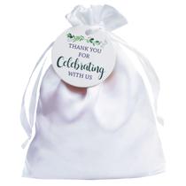 Sacos de presente GUIFIER Satin Drawstring 30 peças 13x18 cm brancos