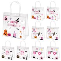 Sacos de presente H1vojoxo Halloween, PVC transparente, 24 unidades para crianças
