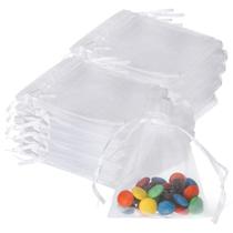 Sacos de presente Hoolerry Organza, 500 peças, bolsas de joias, 3x4 cm, brancas