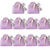 Sacos de presente HOSDZOU, pacote com 10 unidades, couro PU, roxo, 14x15x6 cm Sacos de presente HOSDZOU, pacote com 10 unidades, couro PU, roxo, 14x15x6 cm
