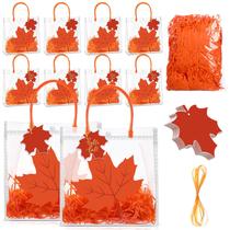 Sacos de presente Hosuly Fall PVC, 24 peças com alças Maple Leaf