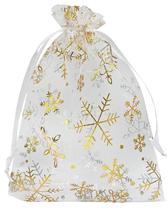 Sacos de presente Jexila 100PCS de organza de Natal 13x18 cm Sacos de presente Jexila 100PCS de organza de Natal 13x18 cm