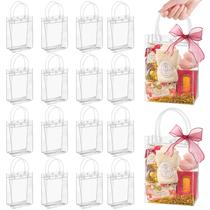 Sacos de presente Jutieuo Clear PVC Plastic com alça, pacote com 24 (15x20x7cm)
